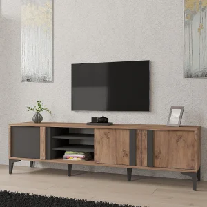 Elegante tv-standaard – 180 cm – Atlântico en antraciet – Melamine gecoate spaanplaat Elegante tv-standaard – 180 cm – Atlântico en antraciet – Melamine gecoate spaanplaat