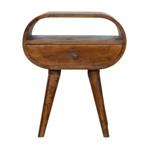 Artisan Furniture Massief houten nachtkastje Chestnut Circular Open