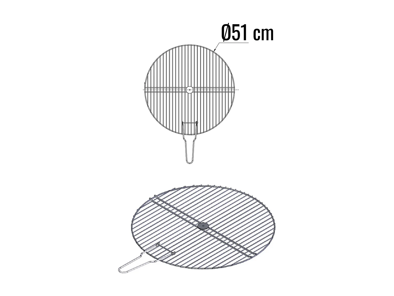 Enkel rond rooster - Ø 51 cm