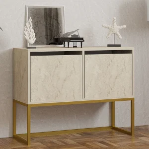 Dressoir – 90 x 70 x 34 cm – Travertin – Melamine gecoate spaanplaat Dressoir – 90 x 70 x 34 cm – Travertin – Melamine gecoate spaanplaat