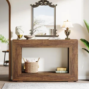 Entreeconsoletafel, 120 x 30 x 83,5 cm, bijzettafel, rustiek bruin Entreeconsoletafel, 120 x 30 x 83,5 cm, bijzettafel, rustiek bruin