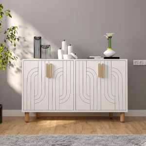 Dressoir – 120cm x 73,6cm x 29,6cm – Wit – Spaanplaat