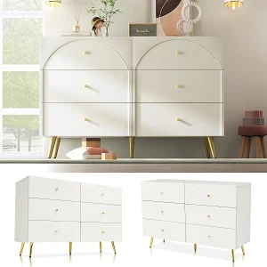 Dressoir met 6 laden in crèmewit (H85/B120/D40 cm) Dressoir met 6 laden in crèmewit (H85/B120/D40 cm)
