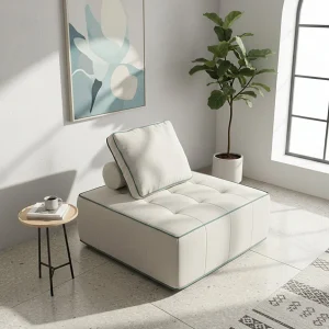 Fauteuil Zen 1 zitplaats – wit en salie Fauteuil Zen 1 zitplaats – wit en salie