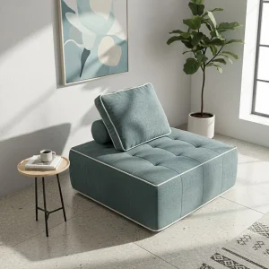 Fauteuil Zen 1 zitplaats – salie en wit Fauteuil Zen 1 zitplaats – salie en wit