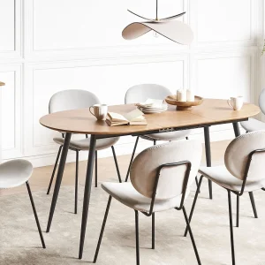 Eettafel uitschuifbaar CLAVET Lichtbruin 120/160 cm 80 cm Eettafel uitschuifbaar CLAVET Lichtbruin 120/160 cm 80 cm