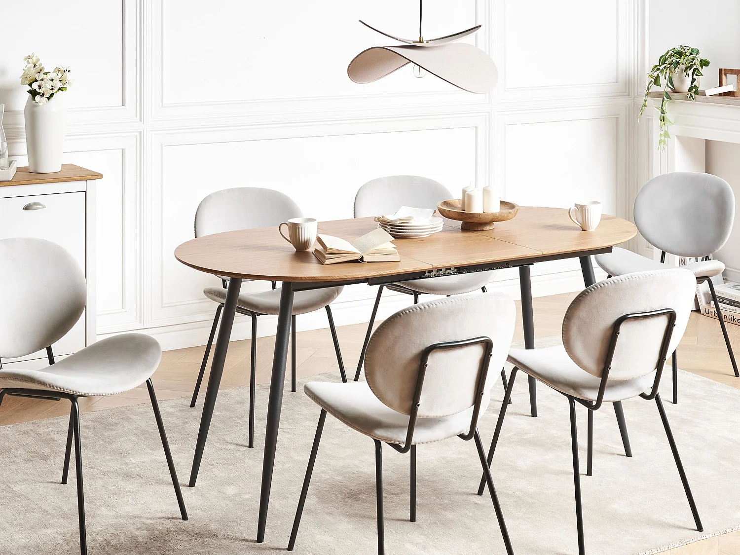 Eettafel uitschuifbaar CLAVET Lichtbruin 120/160 cm 80 cm