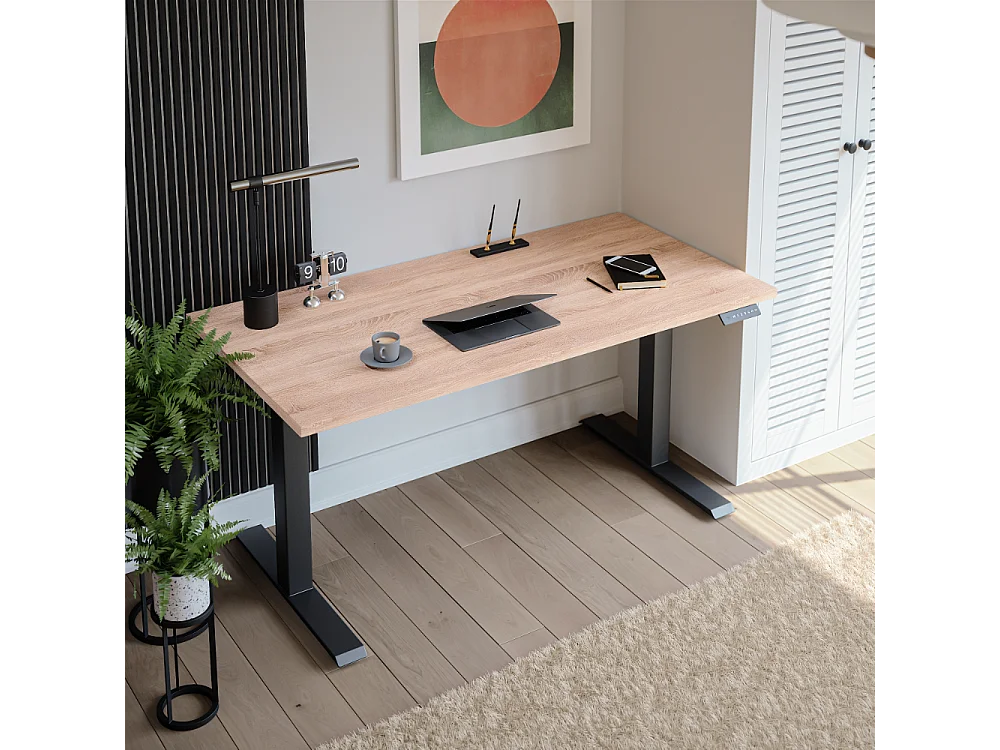 Elektrisch bureau met hoogteverstelling Sonoma eiken 138 x 68 cm