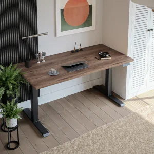 Elektrisch bureau met hoogteverstelling Chocolade-eiken 180 x 95 cm Elektrisch bureau met hoogteverstelling Chocolade-eiken 180 x 95 cm