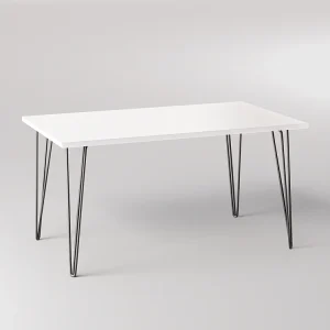 FISK tafel 138 x 80 cm voor keuken, woonkamer, eetkamer Wit