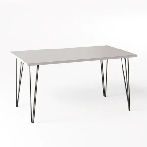FISK tafel 138 x 80 cm voor keuken, woonkamer, eetkamer Grijs