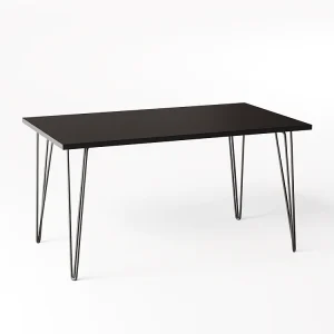 FISK tafel 138 x 80 cm voor keuken, woonkamer, eetkamer Zwart