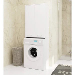 Fin 180 Staande Kolomkast voor Wasmachine – Mat Wit met 2 Deuren, 4 Planken Fin 180 Staande Kolomkast voor Wasmachine – Mat Wit met 2 Deuren, 4 Planken