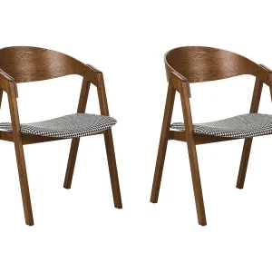 Eetkamerstoel Set van 2 Zwart/Wit YUBA