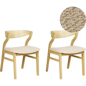 Eetkamerstoel Set van 2 Lichtbeige MAROA Eetkamerstoel Set van 2 Lichtbeige MAROA