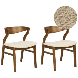 Eetkamerstoel Set van 2 Lichtbeige MAROA Eetkamerstoel Set van 2 Lichtbeige MAROA