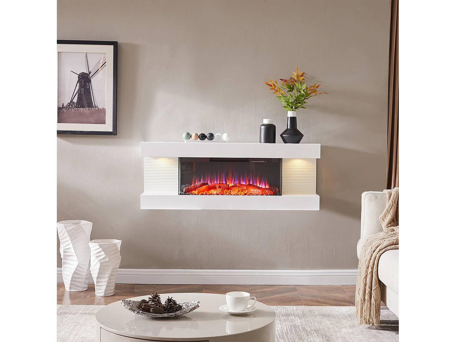 Elektrische haard BALDERIA Lumina - Wandhaard - wit