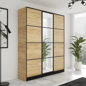 Draaideurkast EDEN – 3 Deuren – Model 2 – Eik Craft Goud Draaideurkast EDEN – 3 Deuren – Model 2 – Eik Craft Goud