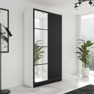 Draaideurkast EDEN – 2 Deuren – Model 4 – Wit / Zwart Draaideurkast EDEN – 2 Deuren – Model 4 – Wit / Zwart