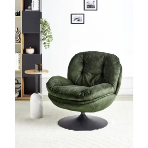 Draaifauteuil NOLVIK Fluweel Donkergroen Draaifauteuil NOLVIK Fluweel Donkergroen