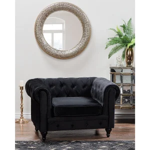Fauteuil fluweel zwart CHESTERFIELD Fauteuil fluweel zwart CHESTERFIELD