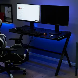 Game bureau DANVERS Zwart 120 cm 60 cm RGB LED Game bureau DANVERS Zwart 120 cm 60 cm RGB LED