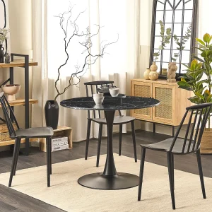 Eettafel BOCA Zwart marmer 90 cm 90 cm Eettafel BOCA Zwart marmer 90 cm 90 cm