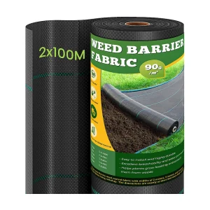 Dripex 2m x 100m onkruidbestrijdingsdoek, tuinvlies, 90 g/m², scheurvast onkruidbestrijdingsdoek, rol, waterdoorlatend en zeer UV-bestendig