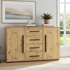 Dressoir Modena 150 cm – Artisan Eiken (2 deuren, 4 lades)