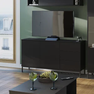 Dressoir 150 cm Dallas – Mat Zwart Dressoir 150 cm Dallas – Mat Zwart