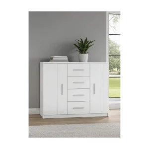 Dressoir Tamiza 120 cm – Wit (2 deuren, 4 lades)