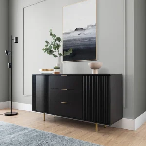 Dressoir 150 cm Nubia – Zwart en Goud Dressoir 150 cm Nubia – Zwart en Goud