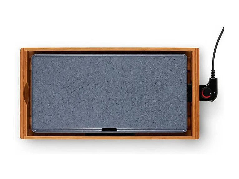Elektrische bamboe plancha LIVOO DOC322 2200W, afneembare aluminium gietijzeren keramische plaat, verstelbare thermostaat