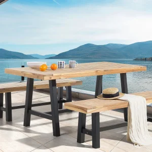 Tuin eettafel SCANIA 170 cm 80 cm Acaciahout Zwart