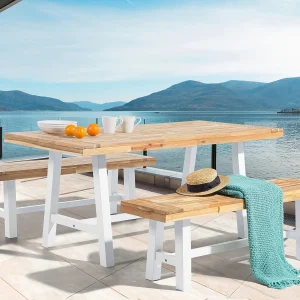 Tuin eettafel SCANIA 170 cm 80 cm Acaciahout Wit