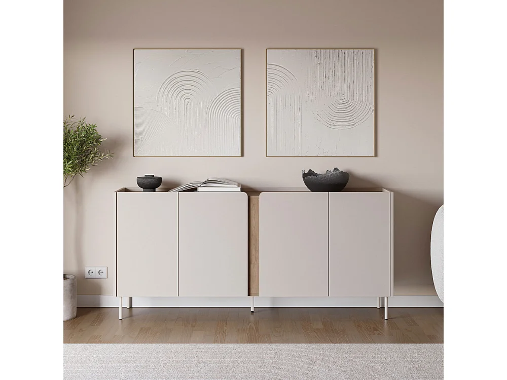 Dressoir Lucile - 180x40x82cm - Beige