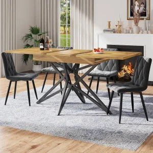 Eettafel Uitschuifbaar 120 Tot 160 Cm Voor 6 Tot 8 Personen Stervormige Poten MDF Metalen Onderstel Walnoot 80×66,1 Cm Eettafel Uitschuifbaar 120 Tot 160 Cm Voor 6 Tot 8 Personen Stervormige Poten MDF Metalen Onderstel Walnoot 80×66,1 Cm