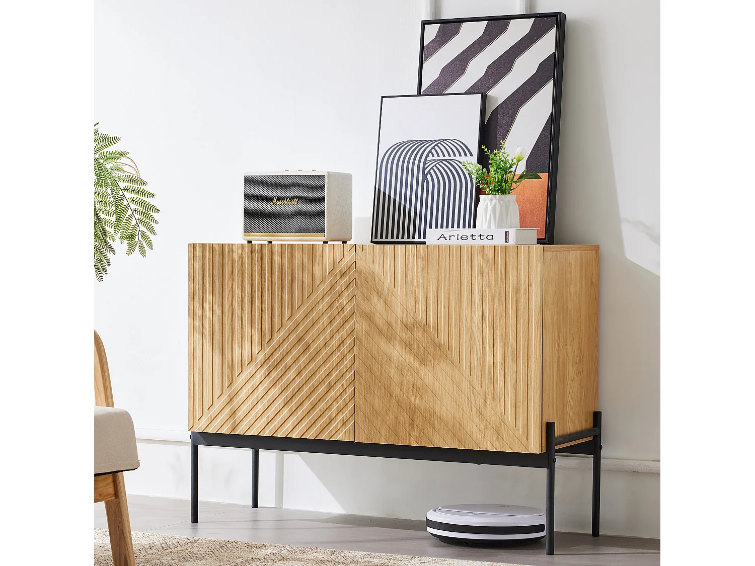 Dressoirs - Kast Met 2 Deuren - Praktisch Opbergmeubel - Voor Verschillende Ruimtes - 75x100x40 cm - Hout - Onbehandeld