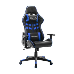 Gamestoel kunstleer zwart en blauw Gamestoel kunstleer zwart en blauw