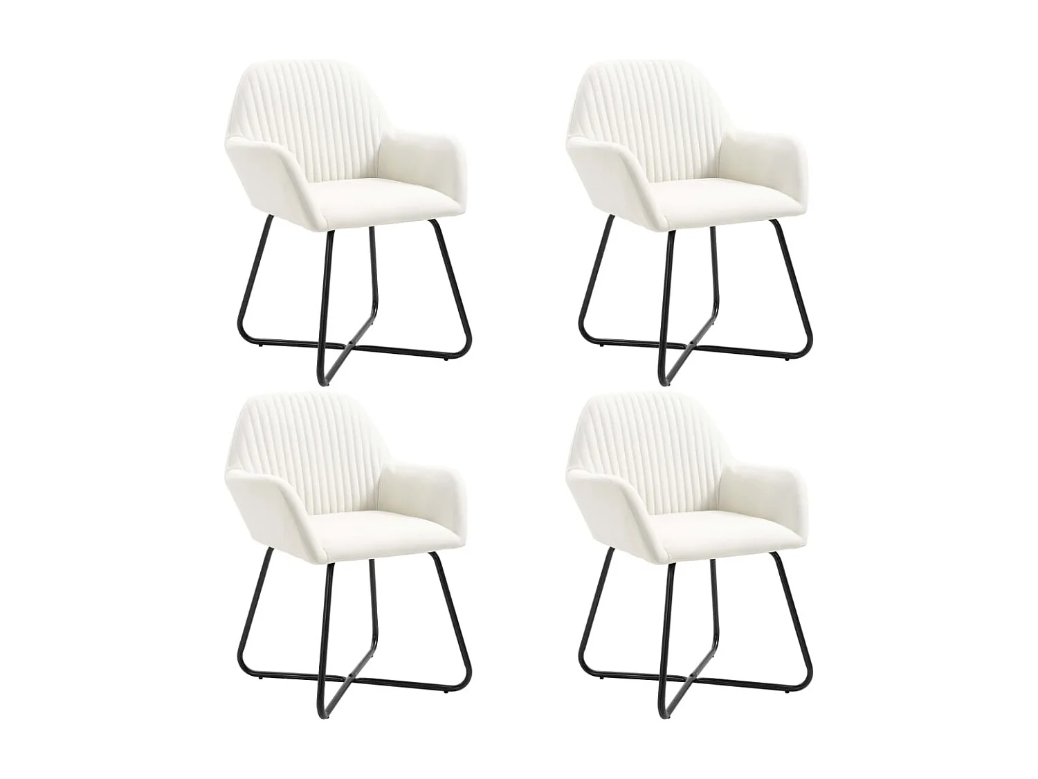 Eetkamerstoelen 4 st stof crèmekleurig