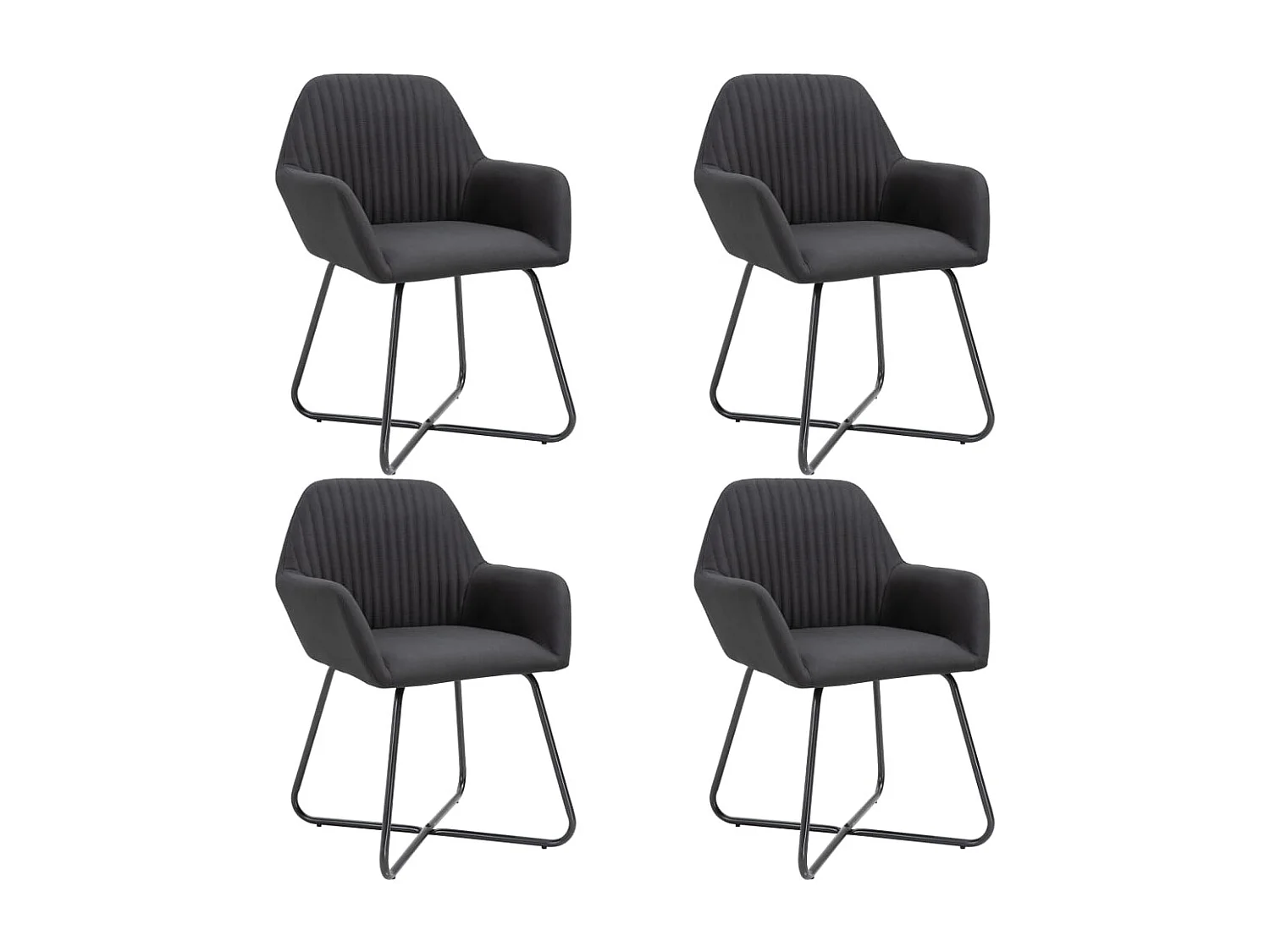 Eetkamerstoelen 4 st stof zwart