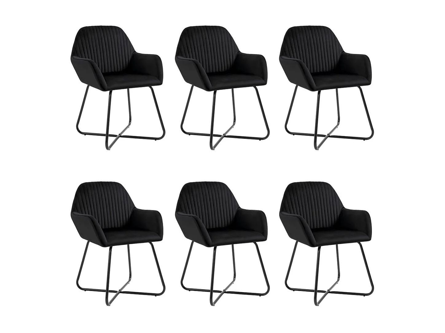 Eetkamerstoelen 6 st fluweel zwart