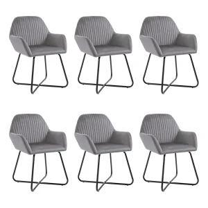 Eetkamerstoelen 6 st fluweel grijs Eetkamerstoelen 6 st fluweel grijs