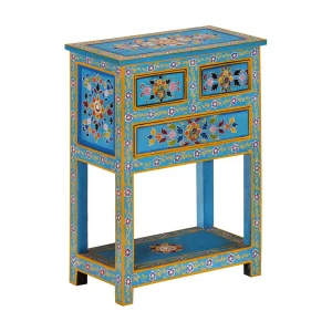 Dressoir 55x30x76 cm massief mangohout turquoise