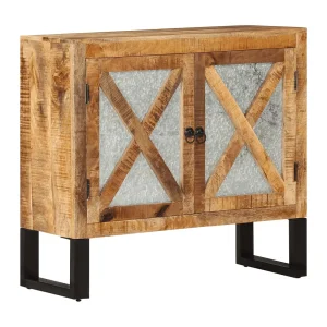 Dressoir 80x30x71 cm massief ruw mangohout en metaal Dressoir 80x30x71 cm massief ruw mangohout en metaal