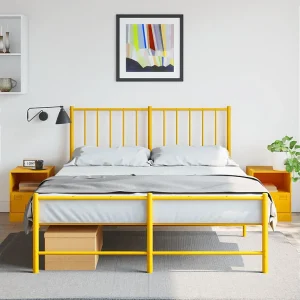 Elthor Nachtkastjes 2 st 34,5x39x44 cm staal mosterdgeel Elthor Nachtkastjes 2 st 34,5x39x44 cm staal mosterdgeel