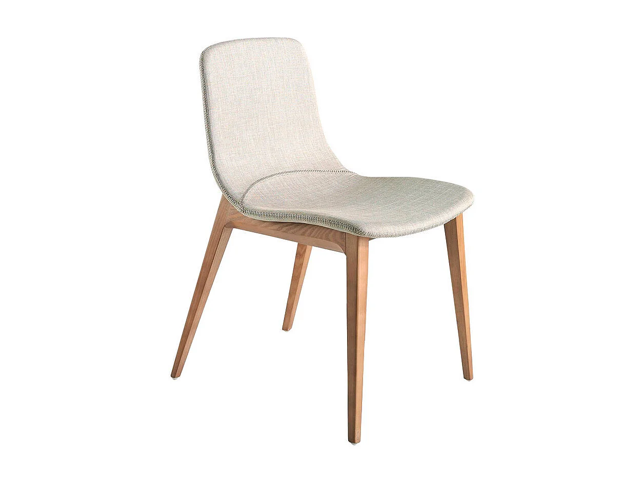 Eetkamerstoel met bruine stoffen bekleding 4049 ANGEL CERDA