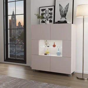 Dressoir Montreal 100 cm – Kasjmier – Witte LED