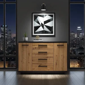 Dressoir Zonda K2D4SZ – 135 cm – Artisan Eiken / Antraciet
