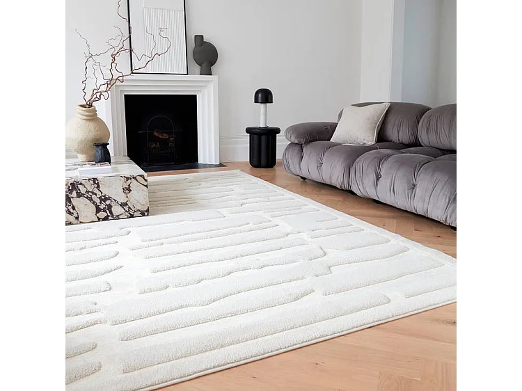 Geometrisch tapijt - 200x290cm - crème - Valley Path